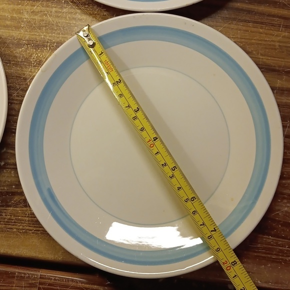 4 vintage Mikasa Cera-Stone Clear Sky salad plates #3129 Japan - Picture 4 of 4